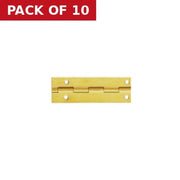 Piano Hinges, Electro Brassed, 1800mm x 32mm - Pack of 10