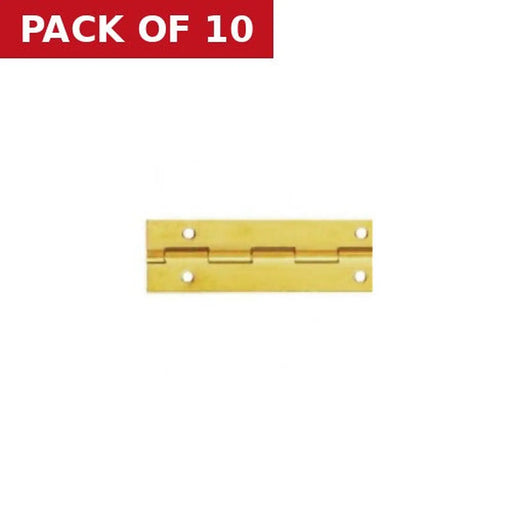 Piano Hinges, Electro Brassed, 1800mm x 32mm - Pack of 10