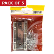 76mm x 51mm Polished CE7 Stainless Ball Bearing Hinges - Pack of 5