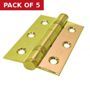 76mm x 51mm Brassed CE7 Stainless Ball Bearing Hinges - Pack of 5