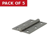 Steel Butt Hinges, Self Colour, 76mm x 51mm - Pack of 5