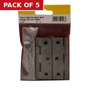 75mm Self Col Steel Butt Hinges CE Fire Rated 1.5pr - Pack of 5