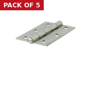 75mm BZP Steel Butt Hinges CE Fire Rated 1pr - Pack of 5