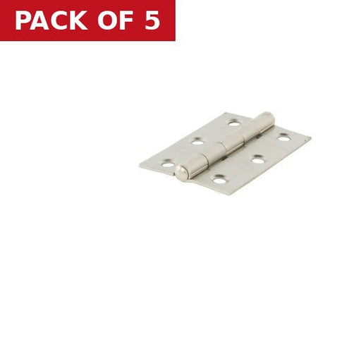 Steel Butt Hinges, Satin Nickel Plated, 76mm x 51mm - Pack of 5