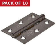 75mm CP Steel Butt Hinges CE Fire Rated 1pr - Pack of 10