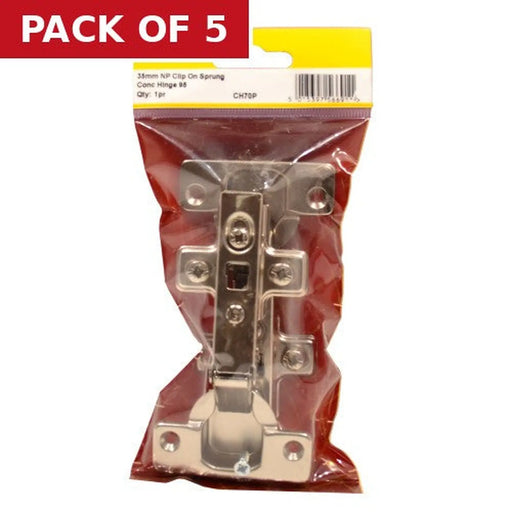 35mm NP Clip On Sprung Conc Hinge 95 Deg (1 pair) - Pack of 5