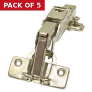 Soft Close Clip On Sprung Concealed Hinges 165°, Nickel Plated, 35mm - Pack of 5