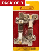 Soft Close Clip On Sprung Concealed Hinges 165°, Nickel Plated, 35mm - Pack of 3