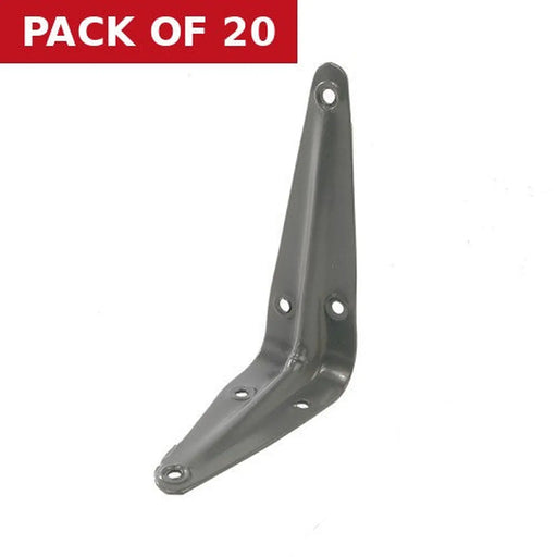 London Type Shelf Brackets, Grey Finish, 100mm x 75mm - Pack of 20