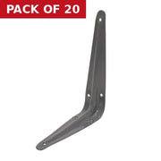 London Type Shelf Brackets, Grey Finish, 150mm x 125mm - Pack of 20