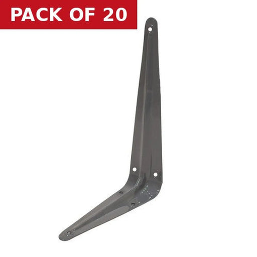 London Type Shelf Brackets, Grey Finish, 200mm x 150mm - Pack of 20