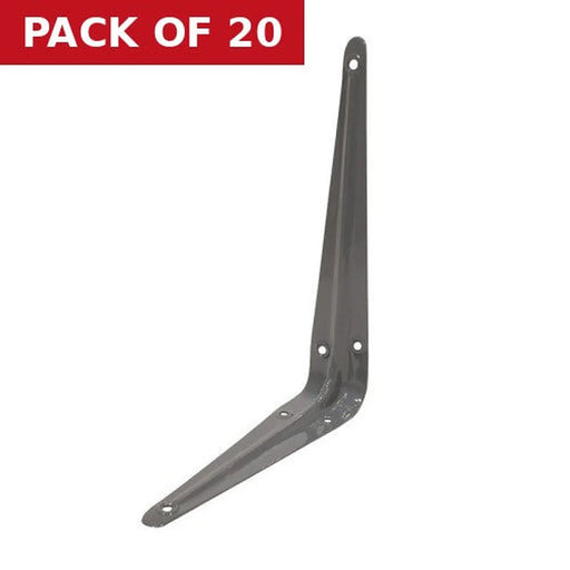 London Type Shelf Brackets, Grey Finish, 225mm x 175mm - Pack of 20