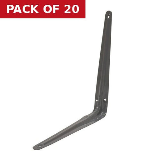 London Type Shelf Brackets, Grey Finish, 300mm x 250mm - Pack of 20