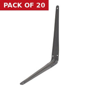 London Type Shelf Brackets, Grey Finish, 350mm x 300mm - Pack of 20