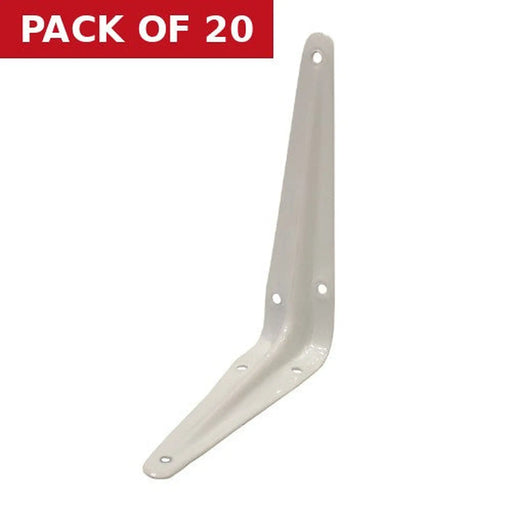 London Type Shelf Brackets, White Finish, 125mm x 100mm - Pack of 20