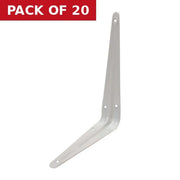 London Type Shelf Brackets, White Finish, 225mm x 175mm - Pack of 20