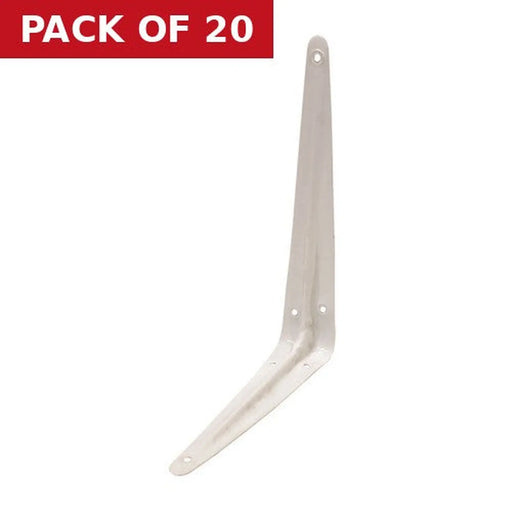 London Type Shelf Brackets, White Finish, 250mm x 200mm - Pack of 20