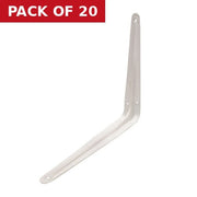 London Type Shelf Brackets, White Finish, 300mm x 250mm - Pack of 20