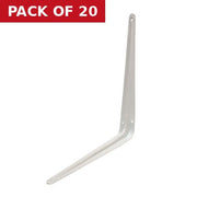 London Type Shelf Brackets, White Finish, 350mm x 300mm - Pack of 20