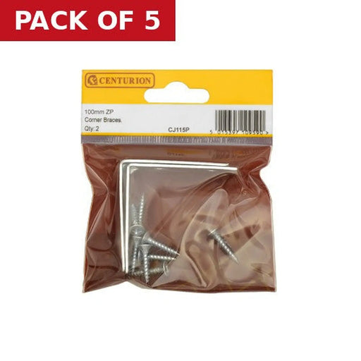 100mm ZP Corner Brace (Pack of 2) - Pack of 5