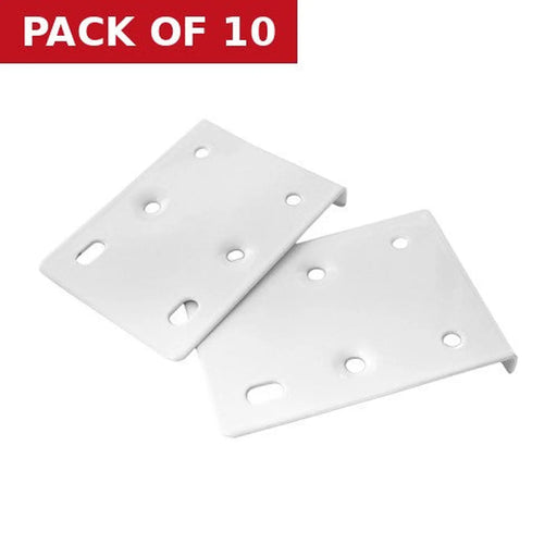 75 x 10 x 55mm White Hinge Repair Plate - Pack of 10