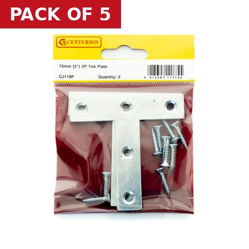 75mm (3") ZP Tee Plate (Pack of 2) - Pack of 5