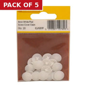 White Pozi Screw Cover Caps (Pack of 20) - Pack of 5