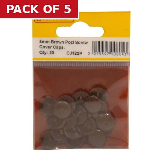 Brown Pozi Screw Cover Caps (Pack of 20) - Pack of 5