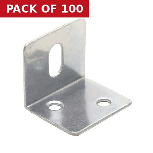 25mm x 25mm ZP Slotted Steel Bracket - Pack of 100