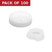 White Plastic Dome Screw Cover - Pack of 100
