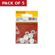 White Plastic Dome Screw Cover (Pack of 4) - Pack of 5