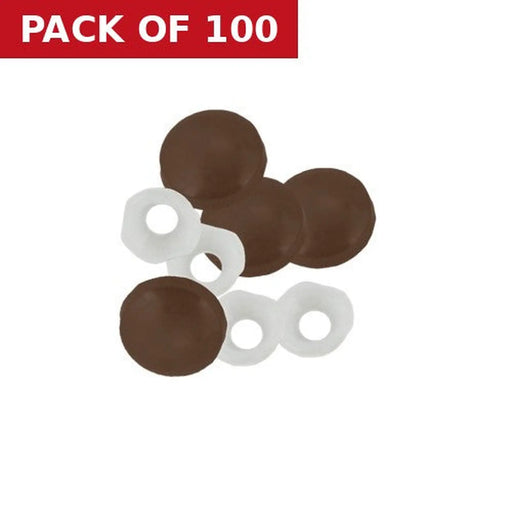 Brown Plastic Dome Screw Cover - Pack of 100
