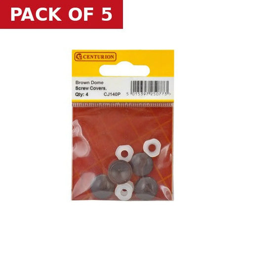 Brown Plastic Dome Screw Cover (Pack of 4) - Pack of 5