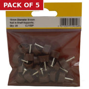 15mm Diameter Brown Nail In Shelf Supports (Pack of 20) - Pack of 5