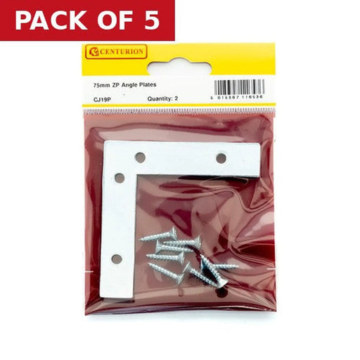 75mm ZP Angle Plate (Pack of 2) - Pack of 5