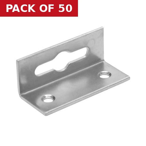 20.5 x 19.5 x 48mm BZP Keyhole Hanging Bracket - Pack of 50