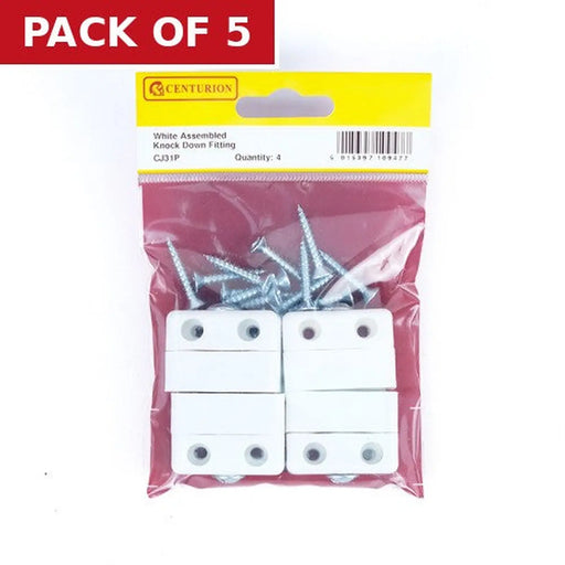 White Assembled Knock Down Fittings (Pack of 4) - Pack of 5