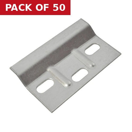 68.5 x 38mm BZP Ribbed Wall Plate - Pack of 50