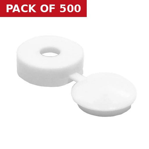 White Hinged Screw Covers - Pack of 500