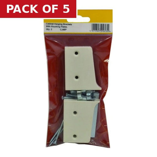 Nylon Cabinet Hanging Bracket With Mounting Plate  (Pack of 2) - Pack of 5