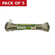 Clothes Line - Steel Core - 15m x 4mm - Pack of 5