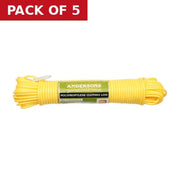Clothes Line - Plastic Core - 25m x 5mm - Pack of 5