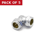 15mm Chrome Compression Elbows - Pack of 5