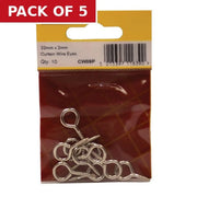 22mm x 2mm Curtain Wire Eyes (Pack of 10) - Pack of 5