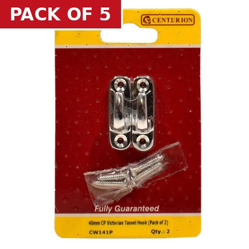 40mm CP Victorian Tassel Hook (Pack of 2) - Pack of 5