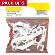 White Glider Drape Extra Valance (Pack of 10) - Pack of 5