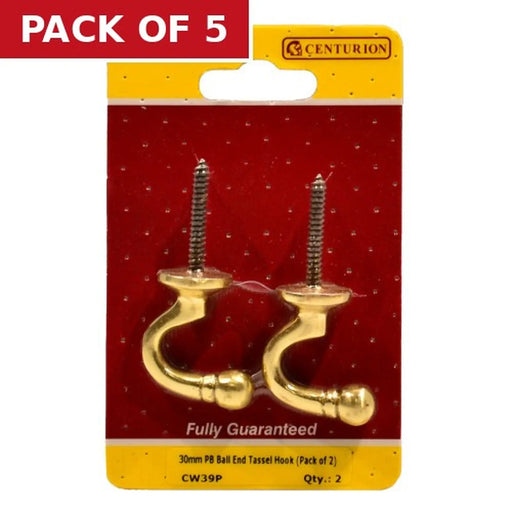 30mm PB Ball End Tassel Hook (Pack of 2) - Pack of 5