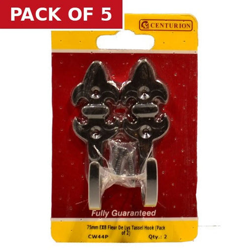 75mm EXB Fleur De Lys Tassel Hook (Pack of 2) - Pack of 5