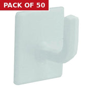 White Plastic Curtain Wire End Hooks - Pack of 50