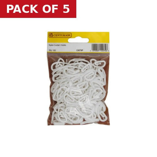 Nylon Curtain Hooks (Pack of 100) - Pack of 5